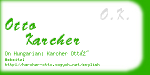 otto karcher business card